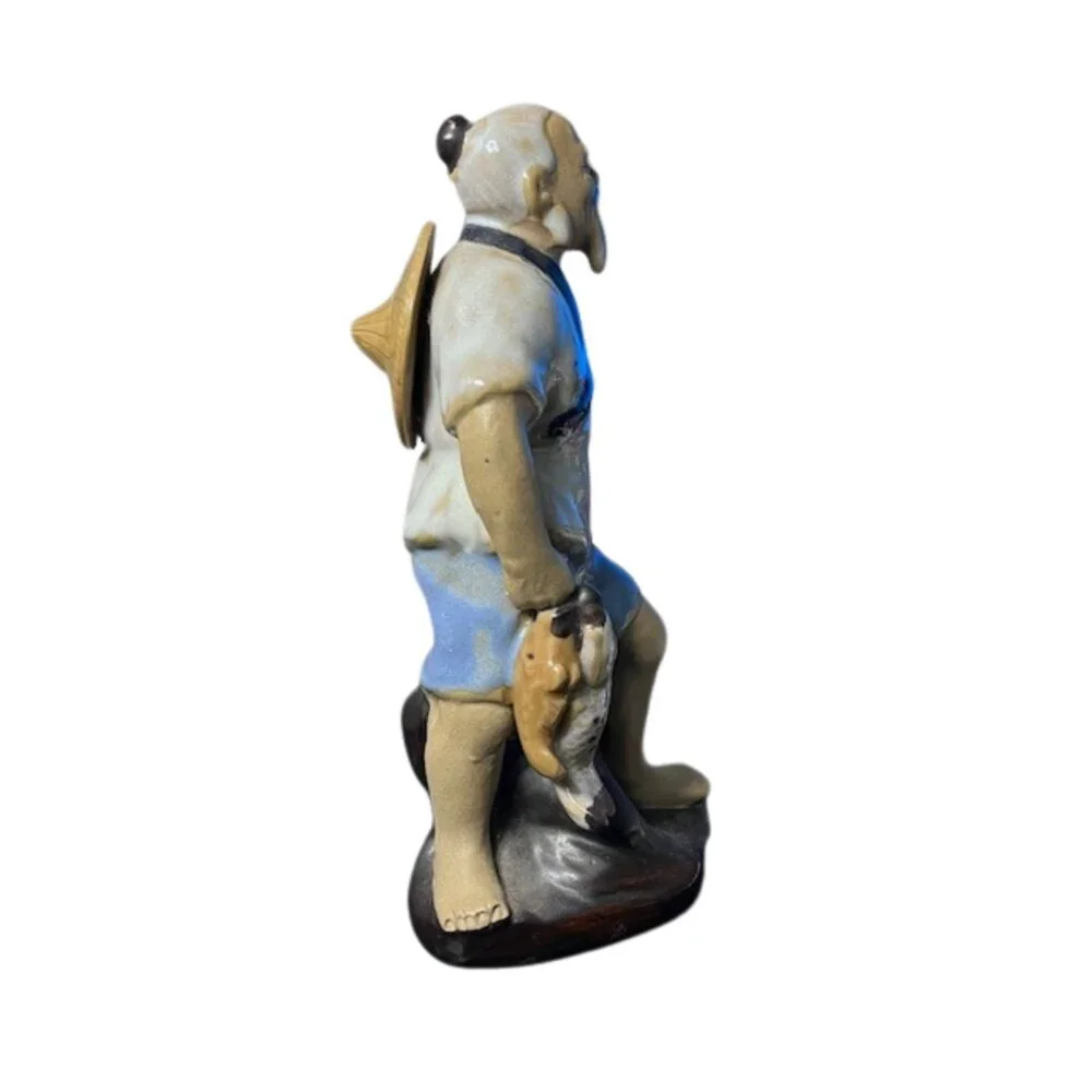 Oriental Chinese Fisherman Figurine - 8